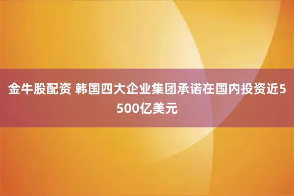 金牛股配资 韩国四大企业集团承诺在国内投资近5500亿美元